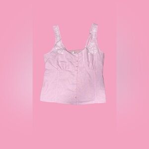 Hollister Light Pink Embroidered Top